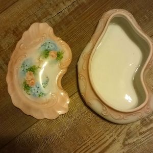 Dresser Trinket Box  Hand Painted Porcelain